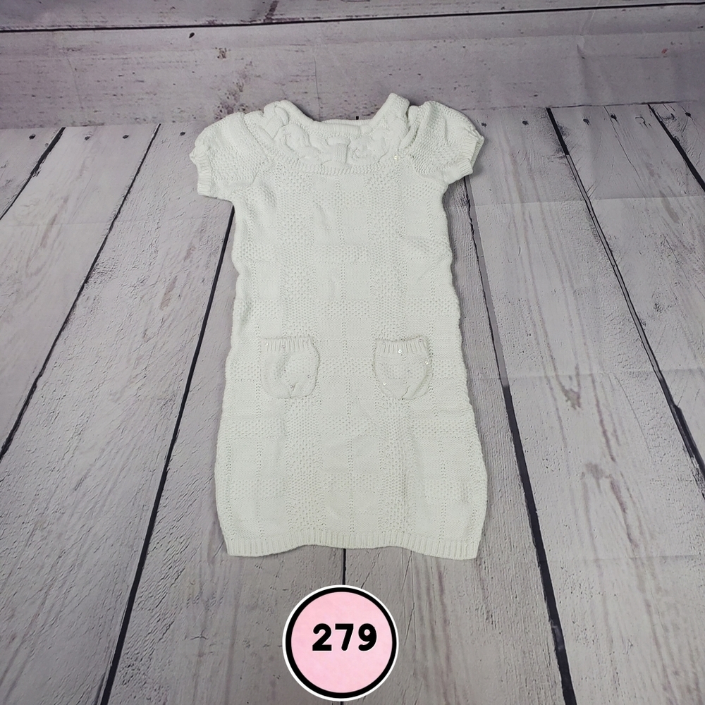 1989 Place Girls White Knit Dress – Casual Soft Everyday Dress